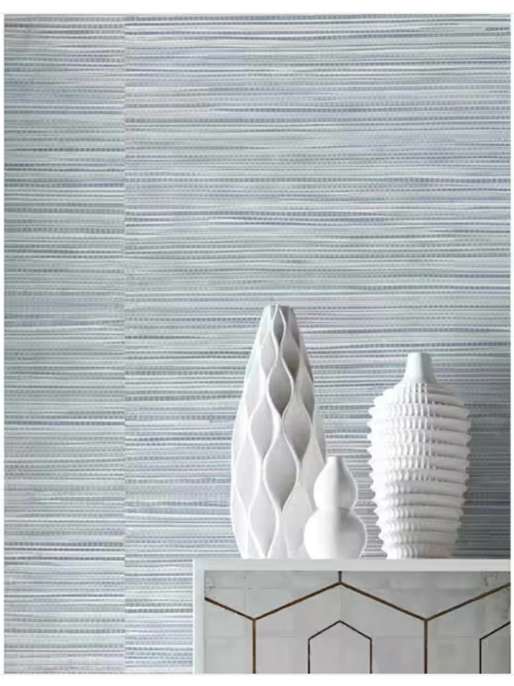 Lillian August Sea Breeze Vinyl Peel & Stick Wallpaper - Light Blue Stripe